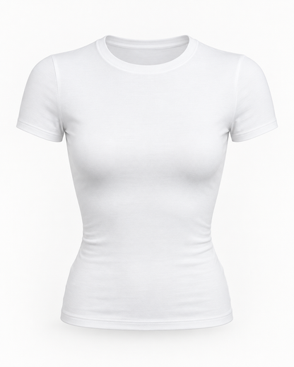 Crop Top Básico de Manga Corta Y2K