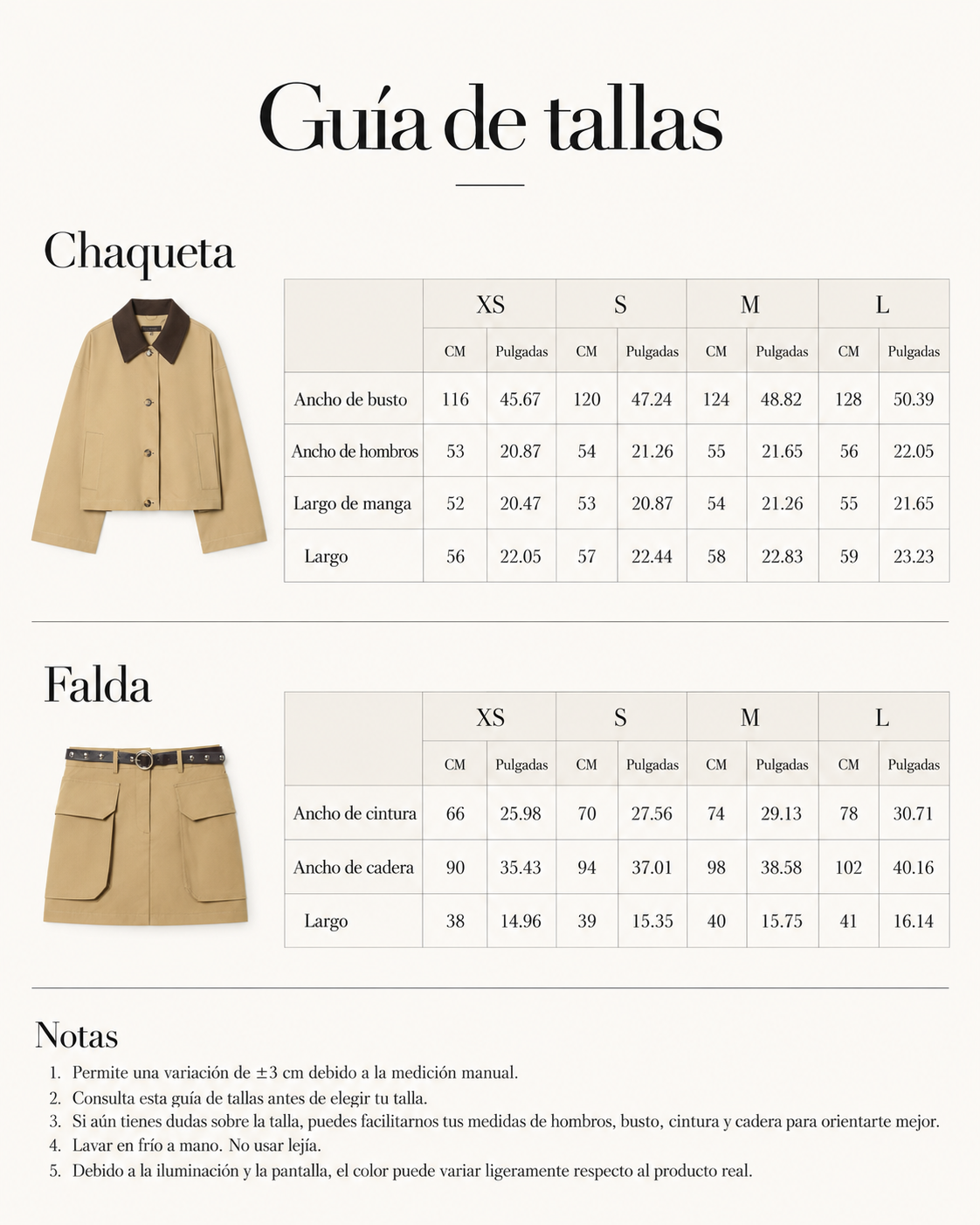 Conjunto Khaki de Blazer con Cinturón y Falda