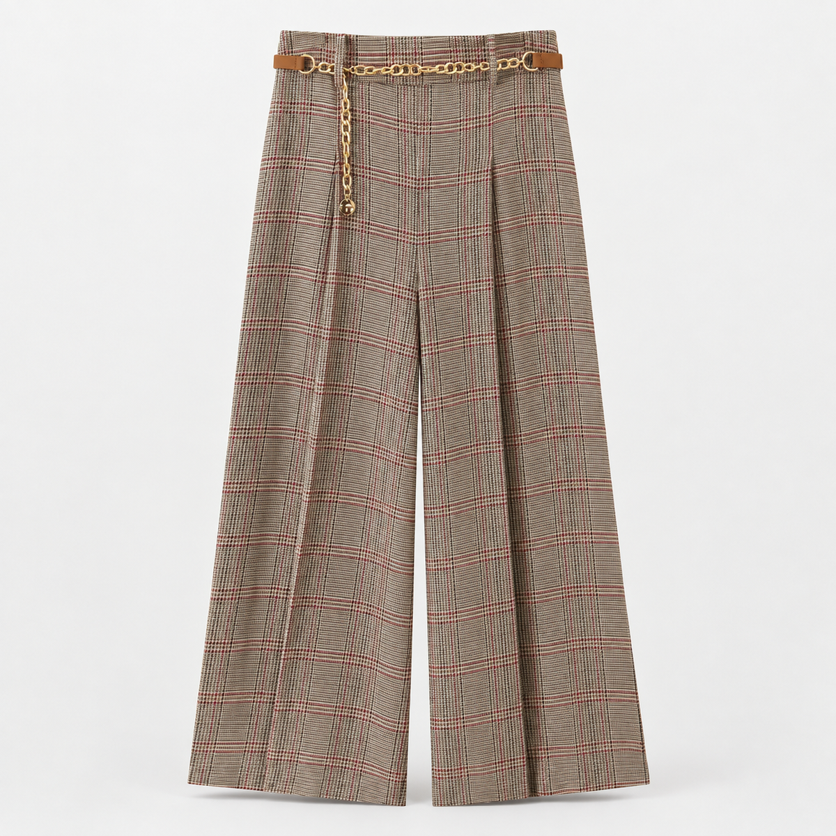 Conjunto Sastre de Cuadros con Blazer Corta y Pantalón