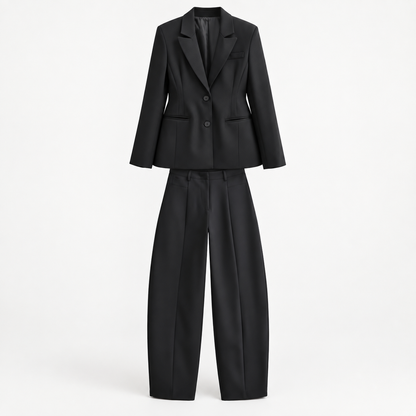 Conjunto Entallado de Blazer y Pantalón de Tiro Alto