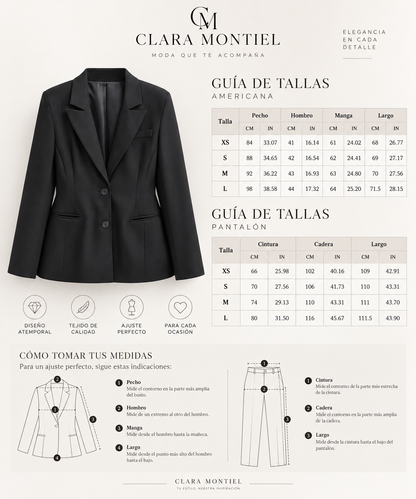 Conjunto Entallado de Blazer y Pantalón de Tiro Alto