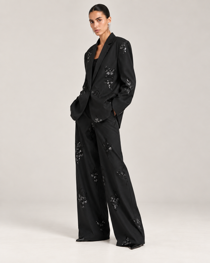Conjunto Elegante de Camisa de Lentejuelas y Pantalón