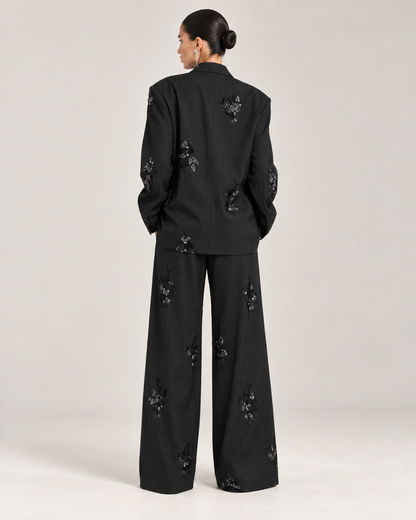 Conjunto Elegante de Camisa de Lentejuelas y Pantalón