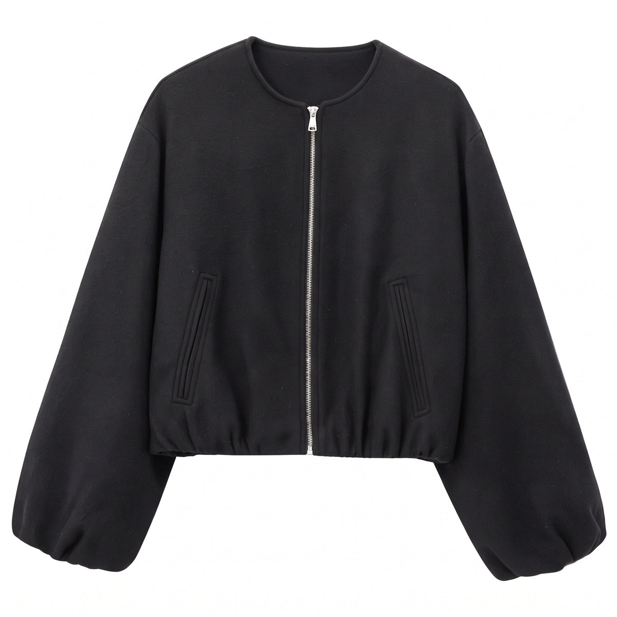 Chaqueta Bomber Retro Cropped Cuello O