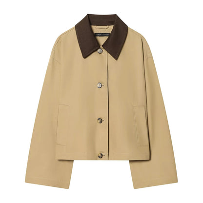 Conjunto Khaki de Blazer con Cinturón y Falda